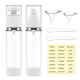 Rusikia flacons à pompe sans air 50ml, pratique pour voyager et soins quotidiens.