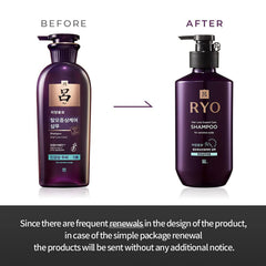 Shampoing Ryo: texture crème visible, prêt à être appliqué sur le cuir chevelu.