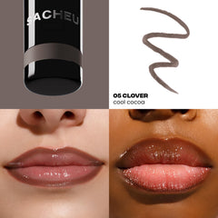 Aperçu avant/après de Sacheu Stay-N Lip Stain sur les lèvres.