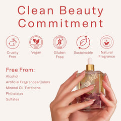 SAFA Rosé Oil — Corps: hydratation enveloppante après la douche.