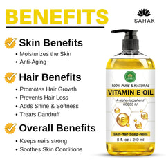 SAHAK Huile Vitamine E – application-corps-cheveux aide à l hydratation et à la brillance