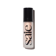 Saie Glowy Super Gel, bouteille avec pompe et hydratation lumineuse.