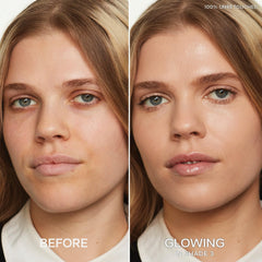 Concealer Saie sous les yeux montrant la couverture des cernes et rougeurs.