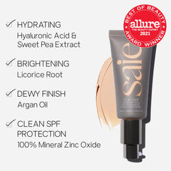 Saie Slip Tint – emballage SPF 35 garantissant une protection minérale douce.