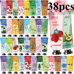 Sakose ensemble crème mains 38-pack : hydratation et parfums variés