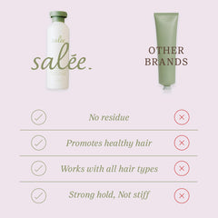 Utilisation Salee Crème de styling pour dompter les frisottis et lisser les mèches.