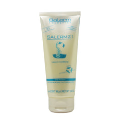 Salerm 21 leave-in conditioner bottle featuring B5 liposomes and silk protein for smoother hair
