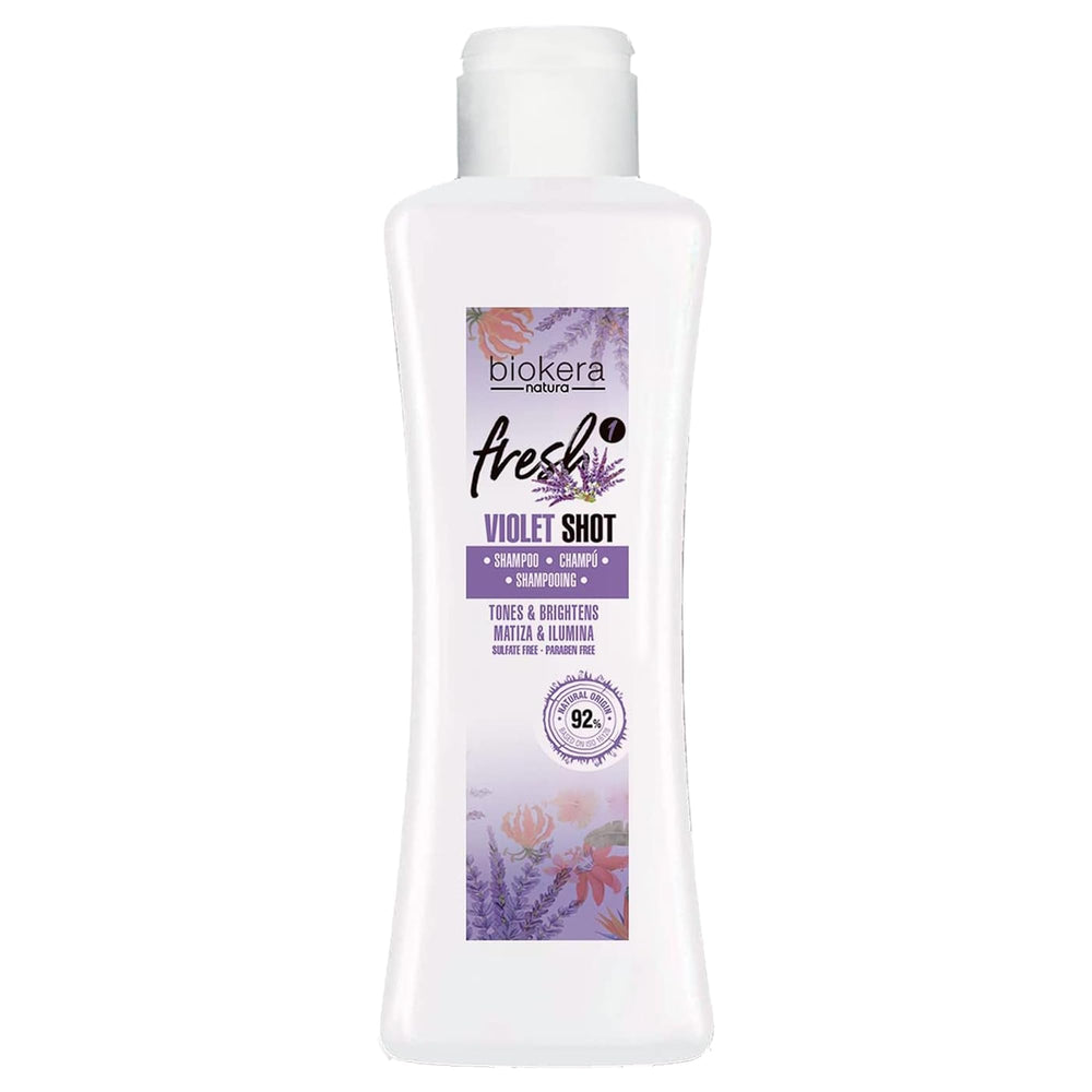 SALERM Biokera Fresh Violet, bouteille de 300 ml, tonifie les reflets et neutralise le jaune.