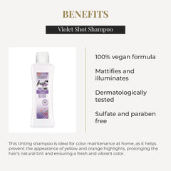 SALERM Biokera Fresh Violet, neutralisation des tons jaunes pour des reflets plus frais.