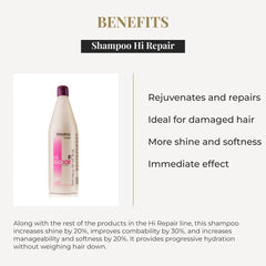 Texture crèmeuse du Shampoing Hi Repair capturée en gros plan