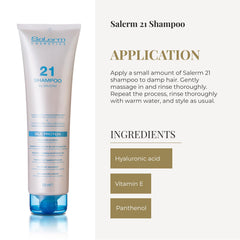 SALERM 21: cheveux après lavage brillants et soyeux grâce aux protéines.
