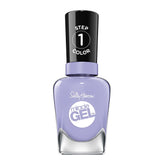 Sally Hansen Miracle Gel vernis bleu lavande, application simple et sans UV.