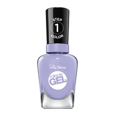 Sally Hansen Miracle Gel vernis bleu lavande, application simple et sans UV.