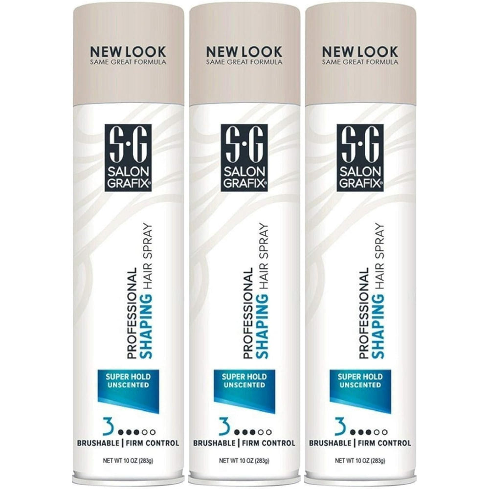 Spray coiffant sans parfum Salon Grafix, bouteille de 10 onces, maintien puissant et fini naturel.