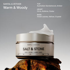 Salt & Stone Crème Corps – algues marines et squalane hydratants.