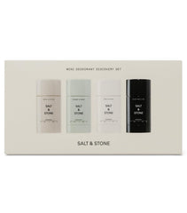 Ensemble découverte mini Salt & Stone, emballage pratique pour voyage.