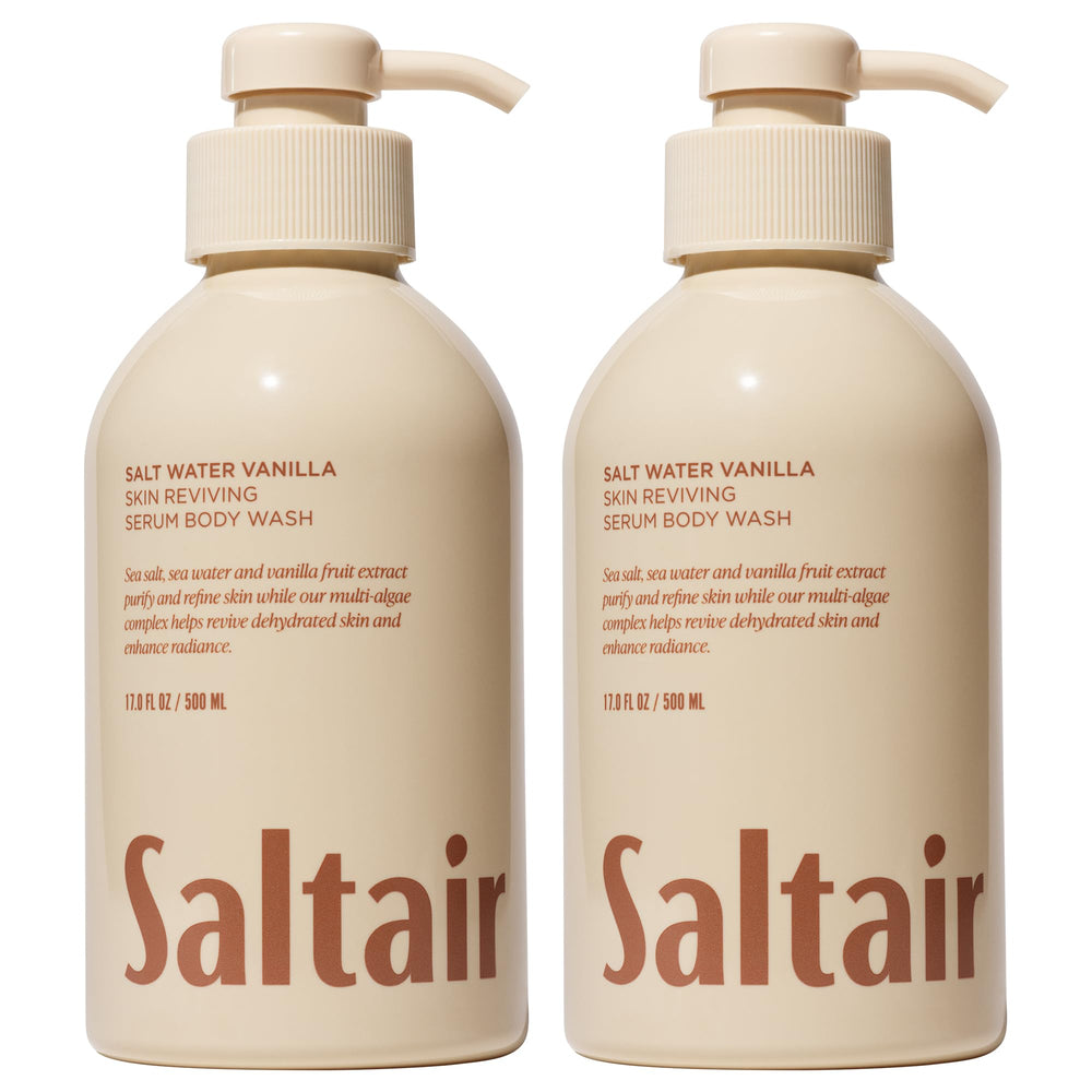 Saltair gel douche Salt Water Vanilla avec pompe, lot de 2x17oz, hydratant.