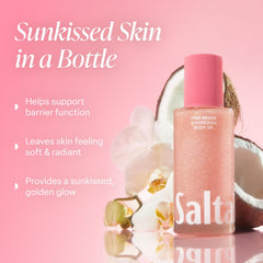Saltair huile-corps-scintillante, pigments perle dorés pour un éclat lumineux.