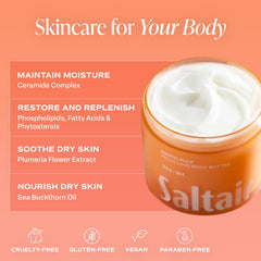 Ingrédients Saltair: huile de coco et karité pour nourrir durablement.
