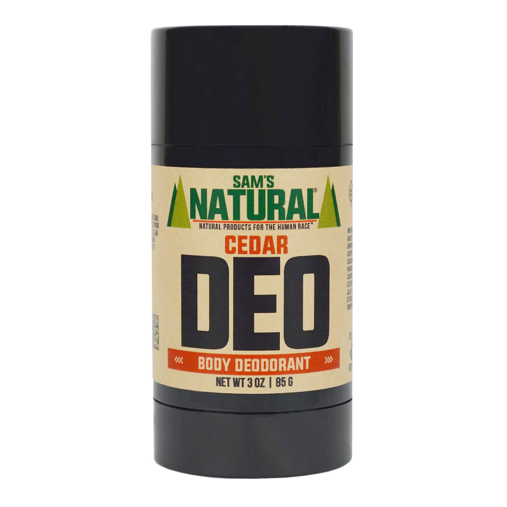 Sam’s Natural Déodorant Cèdre emballage recyclable, pratique pour déplacements quotidiens