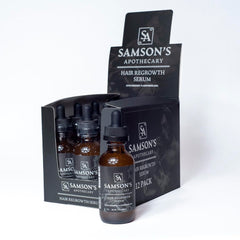 Application sur le cuir chevelu par Samson's Apothecary, texture légère facilitant le massage.