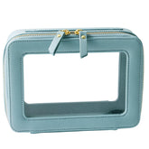SANHECUN trousse imperméable avec poignée et grande ouverture bleue, idéale pour voyager.