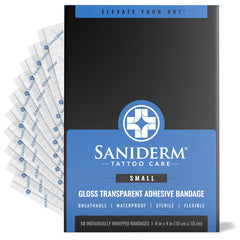 Saniderm bandage original emballage : présentation de l’emballage prêt à l’emploi.