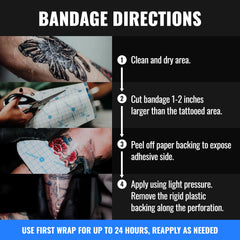 Saniderm Original bande tatouage imperméable, pratique pour la douche.