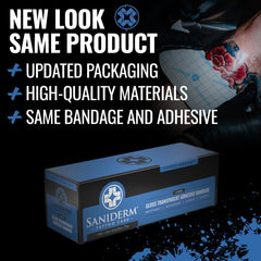 Saniderm Original, bande tatouage scellee et sterile, hygiène privilégiée.