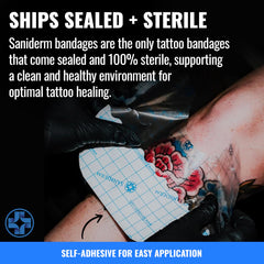 Latex-free Saniderm bandage for sensitive skin
