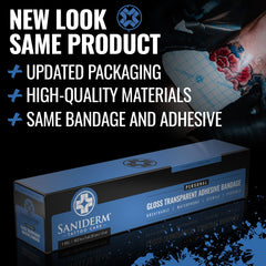 Saniderm Original Bandage, protection hygiénique autour du tatouage.