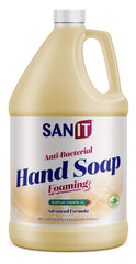 Savon Sanit antibactérien en flacon, mousse riche pour peau propre et douce.