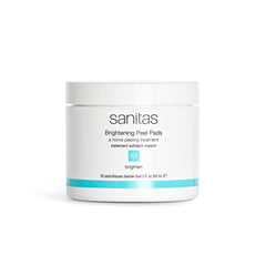 Sanitas Brightening Peel Pads, emballage pratique pour une routine exfoliante rapide.