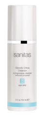Bouteille Sanitas Glycolique Citron, application facile et peau plus lumineuse.