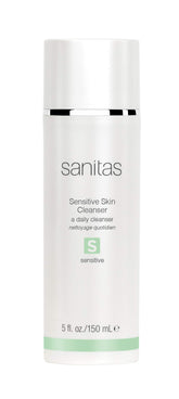 Sanitas nettoyant visage sensible, bouteille sans parfum, purification douce pour peau réactive.