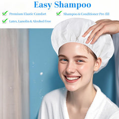 Bonnets SANPUK en démonstration d'utilisation, massage facile du cuir chevelu.