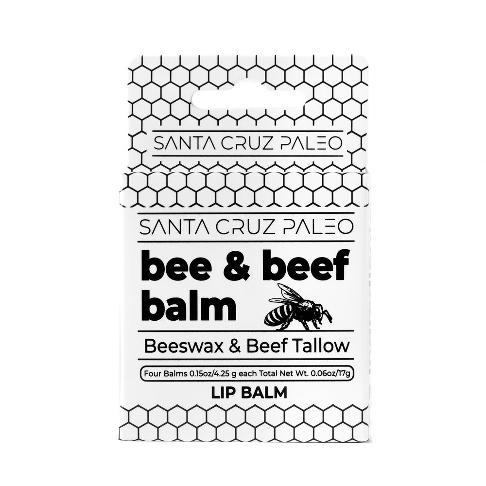 Baume lèvres Santa Cruz Paleo au suif de bœuf et cire d'abeille, hydratation nourrissante.