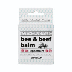 Santa Cruz Paleo lip balm pack front shows a four-pack for daily moisture.