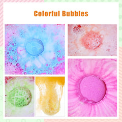 Bombes de bain Santrela couleurs vives sans taches sur la baignoire.