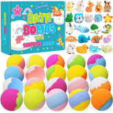 Bombes de bain Santrela pour enfants avec surprise intérieure lors du bain ludique.