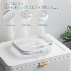 Sanwuta dossier zippé transparent – rangement compact et accessible pour fournitures scolaires.