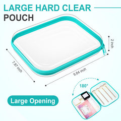 Etui Sanwuta transparent pour cosmetiques, acces rapide et organise.