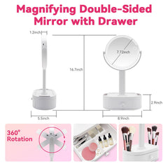 Miroir SANYCASA maquillage 1x plat pour le visage en entier.