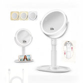 Miroir SANYCASA double face 1x/10x pour maquillage précis.