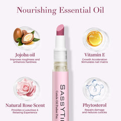 SASSYTIP stylo huile cuticule rose, nourrit et assouplit les cuticules