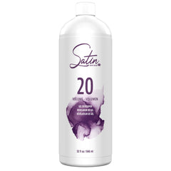 Satin Développeur Crème 20 Volume – bouteille prête pour une coloration durable et uniforme.