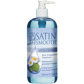 SATIN SMOOTH Nettoyant Pré-Épilation, image de la bouteille prête à l'utilisation pour une peau propre.