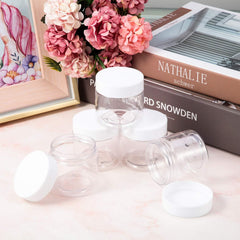 SATINIOR bocaux plastique clairs 6 pièces, visibilité facile du contenu pour l'organisation.
