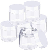SATINIOR ensemble 6 bocaux plastique à bouche large avec couvercles, rangement cosmétique pratique.
