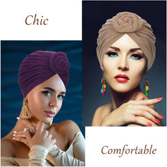 SATINIOR turban pré-lié camel – couleur chaude et confort durable.